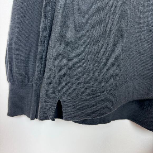 GRAN SASSO Virgin Wool V-Neck Men's Sweater Dark Gray Size EU 54/XL - Picture 4 of 5